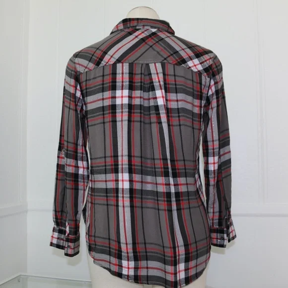 Rock & Republic  flannel shirt Small long sleeve plaid - Picture 4 of 7